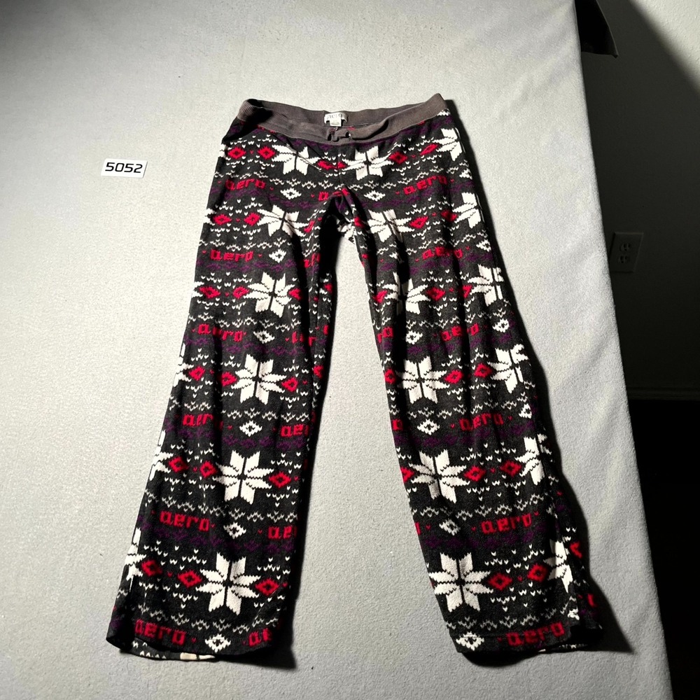 Aeropostale Sleepwear Soft‎ Pajama Pants Womens Medium Black Snowflake Sleepwear